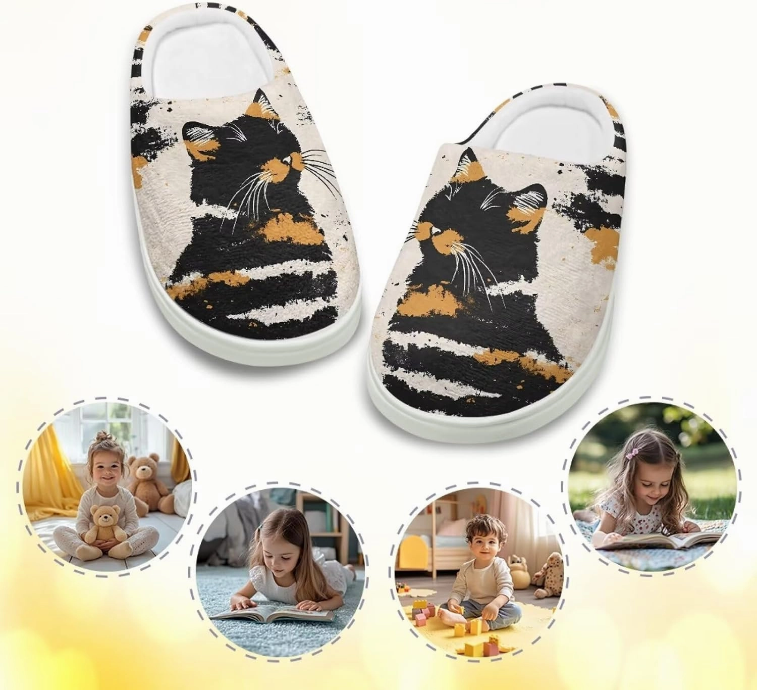 Kids Cotton Slippers Winter Warm Soft Plush Slippers Non Slip Flannel Fuzzy House Shoes Indoor Shoes for Boys Girls US 9-15