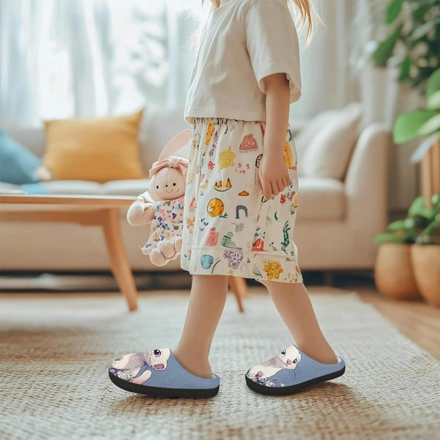 Kids Winter Slippers for Boys Girls Soft Plush Warm Slippers Indoor Non Slip Flannel Fuzzy House Cotton Shoes US 9-15