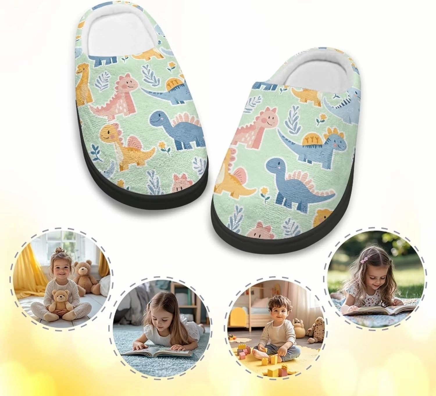 Kids Winter Slippers for Boys Girls Soft Plush Warm Slippers Indoor Non Slip Flannel Fuzzy House Cotton Shoes US 9-15