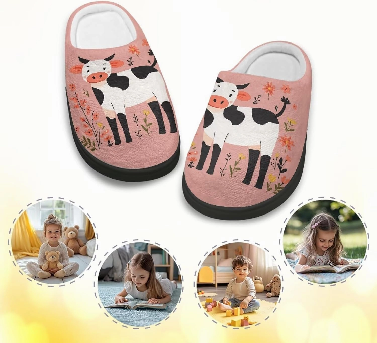 Kids Winter Slippers for Boys Girls Soft Plush Warm Slippers Indoor Non Slip Flannel Fuzzy House Cotton Shoes US 9-15