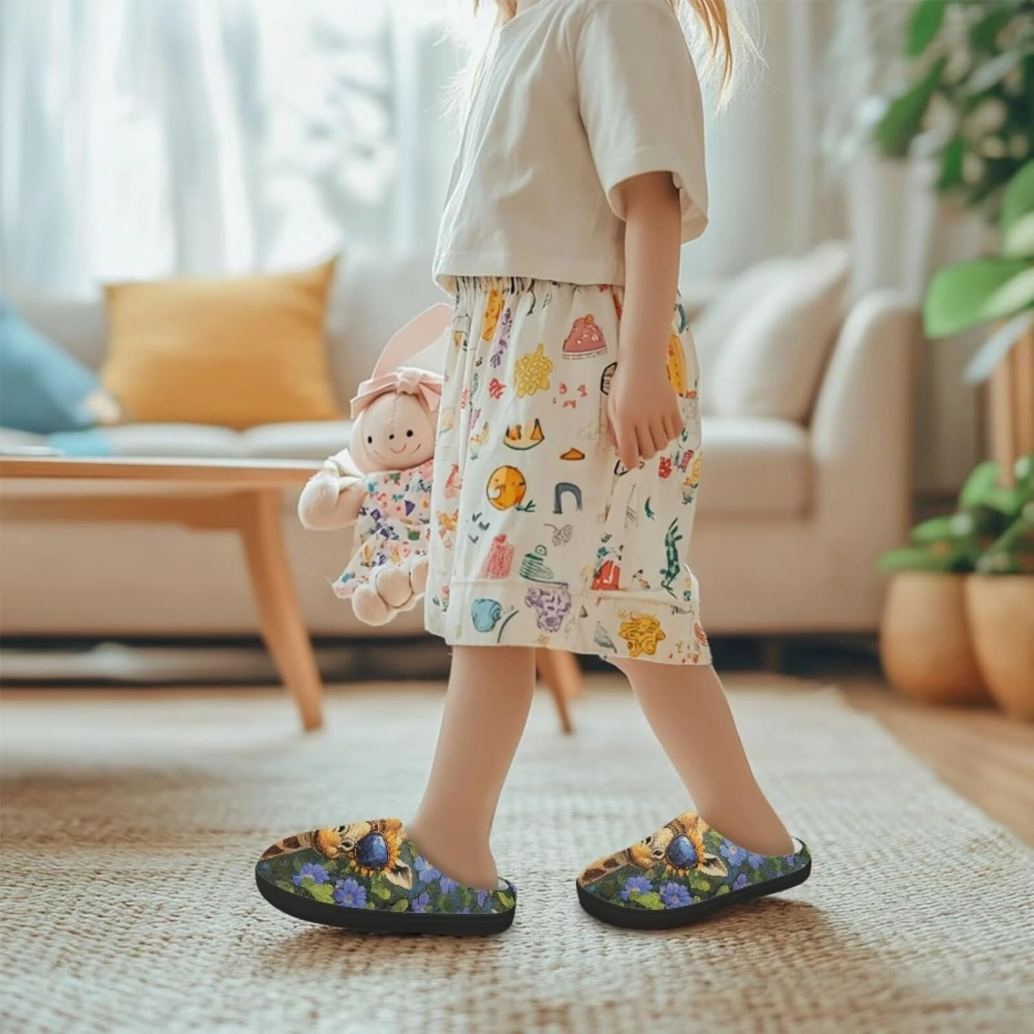 Kids Winter Slippers for Boys Girls Soft Plush Warm Slippers Indoor Non Slip Flannel Fuzzy House Cotton Shoes US 9-15