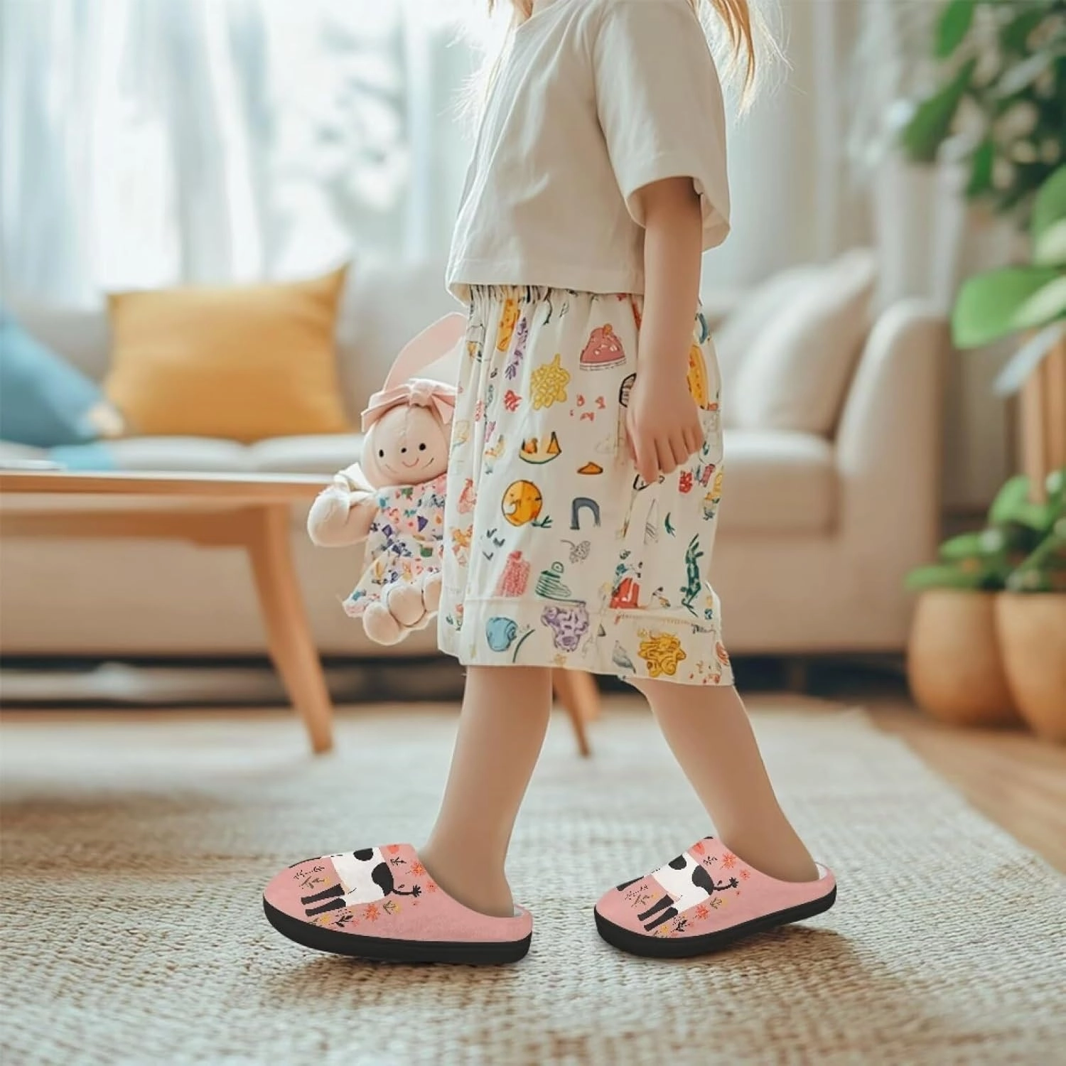 Kids Winter Slippers for Boys Girls Soft Plush Warm Slippers Indoor Non Slip Flannel Fuzzy House Cotton Shoes US 9-15