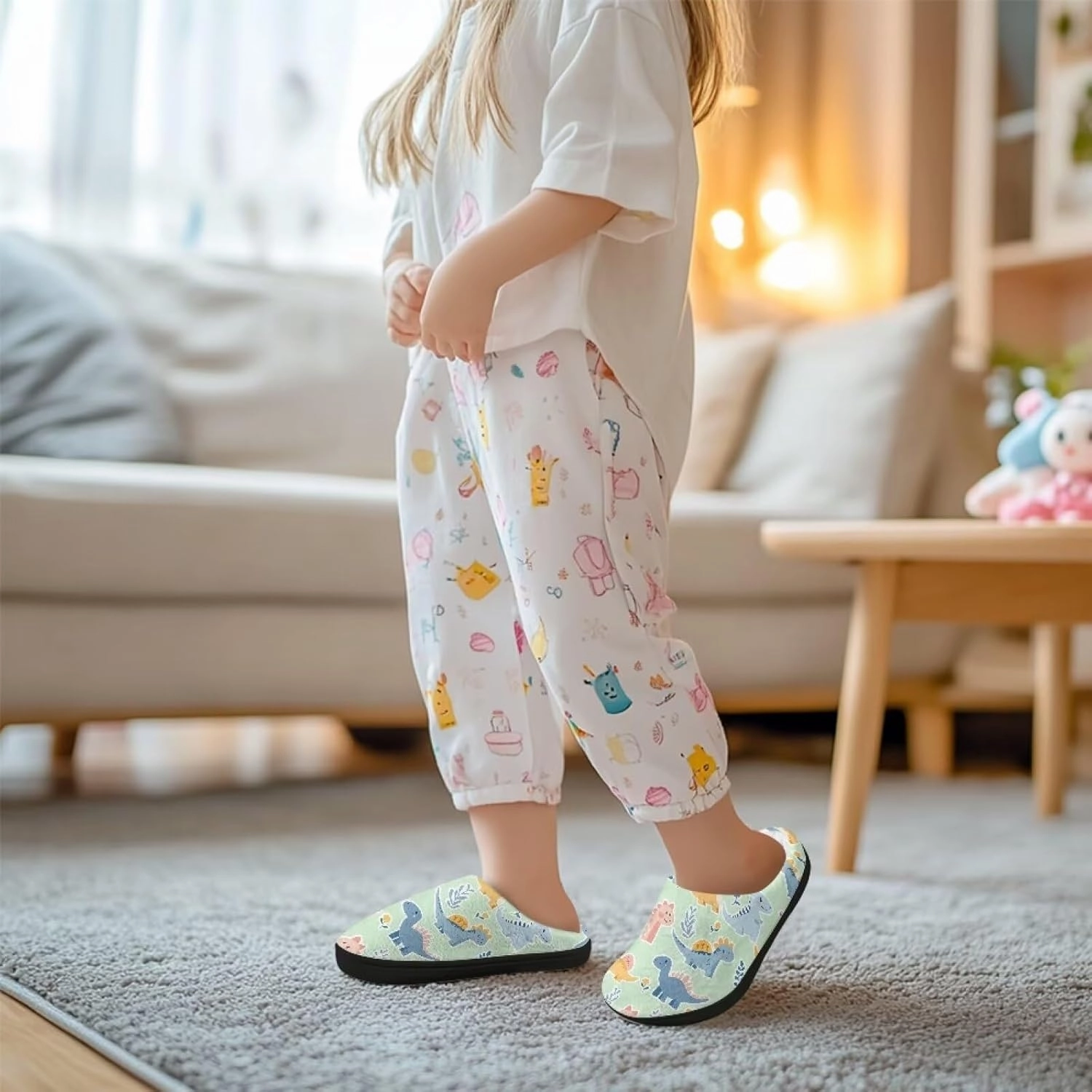 Kids Winter Slippers for Boys Girls Soft Plush Warm Slippers Indoor Non Slip Flannel Fuzzy House Cotton Shoes US 9-15