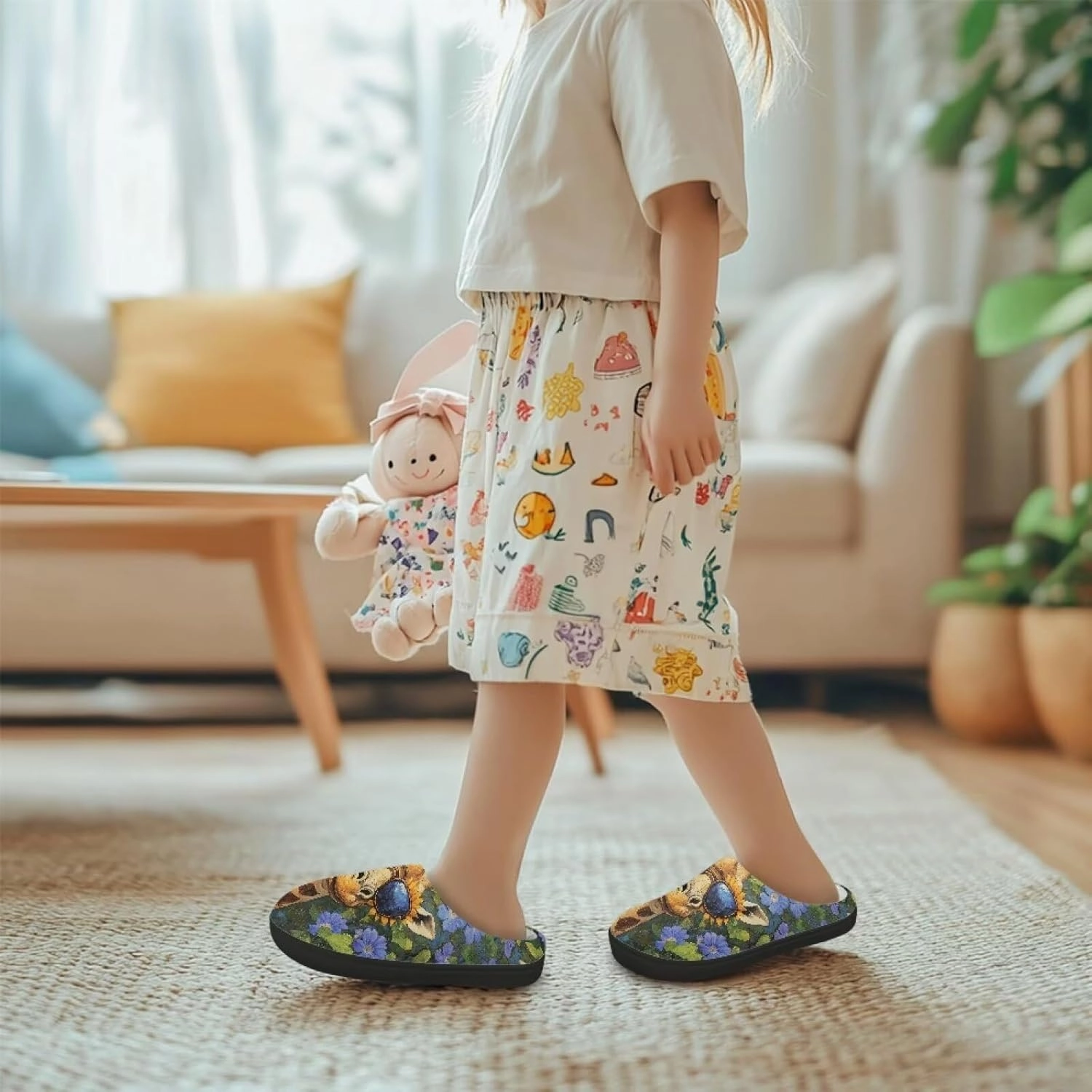 Kids Winter Slippers for Boys Girls Soft Plush Warm Slippers Indoor Non Slip Flannel Fuzzy House Cotton Shoes US 9-15