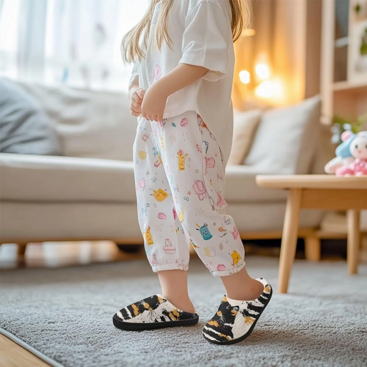 Kids Winter Slippers for Boys Girls Soft Plush Warm Slippers Indoor Non Slip Flannel Fuzzy House Cotton Shoes US 9-15