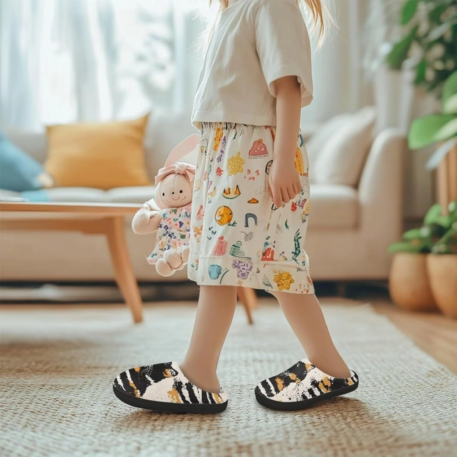 Kids Winter Slippers for Boys Girls Soft Plush Warm Slippers Indoor Non Slip Flannel Fuzzy House Cotton Shoes US 9-15