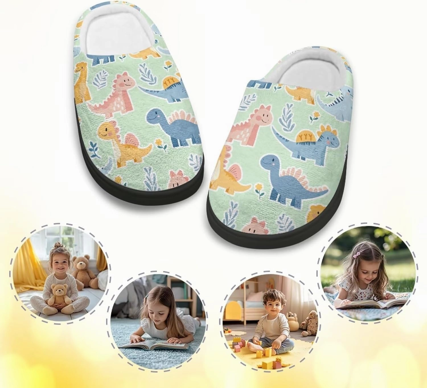 Kids Winter Slippers for Boys Girls Soft Plush Warm Slippers Indoor Non Slip Flannel Fuzzy House Cotton Shoes US 9-15