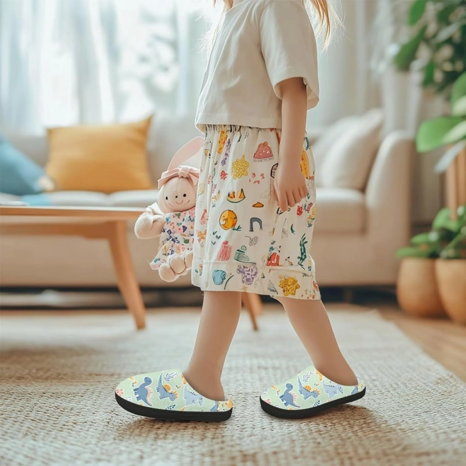 Kids Winter Slippers for Boys Girls Soft Plush Warm Slippers Indoor Non Slip Flannel Fuzzy House Cotton Shoes US 9-15