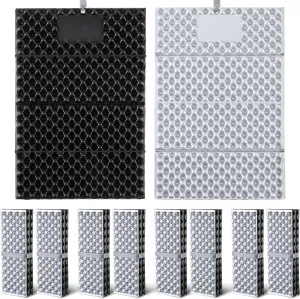 Kigley 10 Pcs Foldable Z Stadium Seat Cushion Insulated Sitting Pad Bulk Stadium Seat Pad Camping Foam Pad Portable Waterproof Mat for Backpacking Outdoor Hiking Mountaineering Bleachers