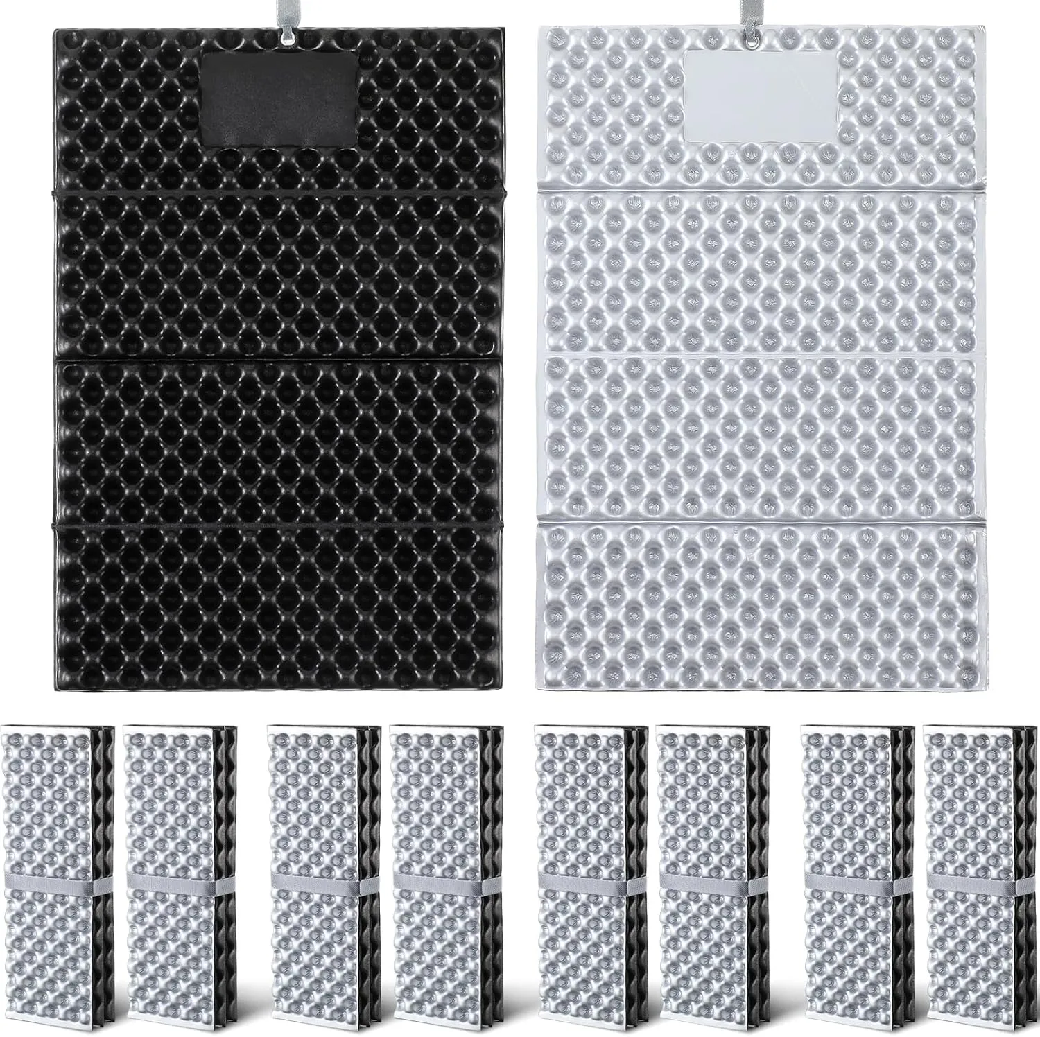 Kigley 10 Pcs Foldable Z Stadium Seat Cushion Insulated Sitting Pad Bulk Stadium Seat Pad Camping Foam Pad Portable Waterproof Mat for Backpacking Outdoor Hiking Mountaineering Bleachers