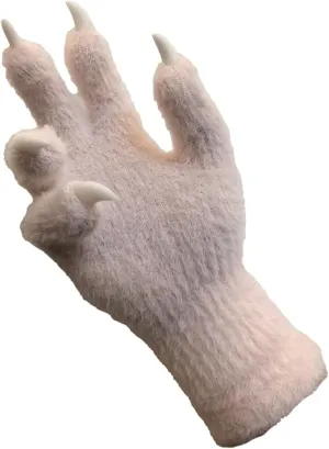 Kigurumi paws & Fursuit paws, kig Ver, Black Furry Costume Gloves with White Claws, Cosplay Paw Gloves