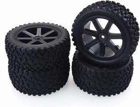 KingVal 4PCS Replacement Durable RC Tyre Wheel Outer Dia 87mm Hex Joint 12mm Compatible with Redcat HSP HPI Hobbyking Traxxas Losi VRX LRP ZD Racing 1/10 Buggy RC Car