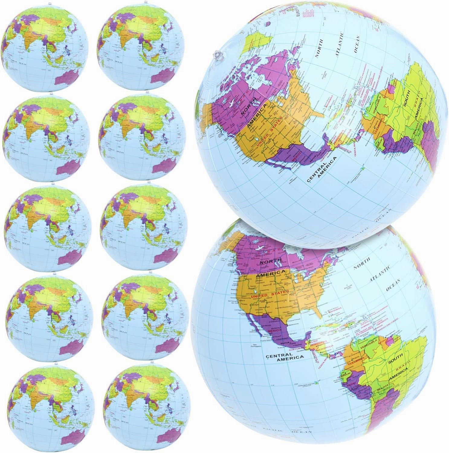 Kisangel 12pcs Inflatable Globe Beach for Fun Creative Teaching Tool for Boys and Girls Inflatable for Pool Beach and Backyard Play
