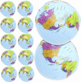 Kisangel 12pcs Inflatable Globe Beach for Fun Creative Teaching Tool for Boys and Girls Inflatable for Pool Beach and Backyard Play