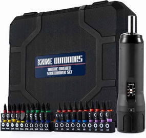 KNINE OUTDOORS Torque Screwdriver Wrench Driver Set 10-70 Inch Pounds lbs for Maintenance with T-bar Handle, 40 Hex Bits, 1/4" Socket, Shaft Extension, For Tools, Bike Repairing and Mounting (Black)