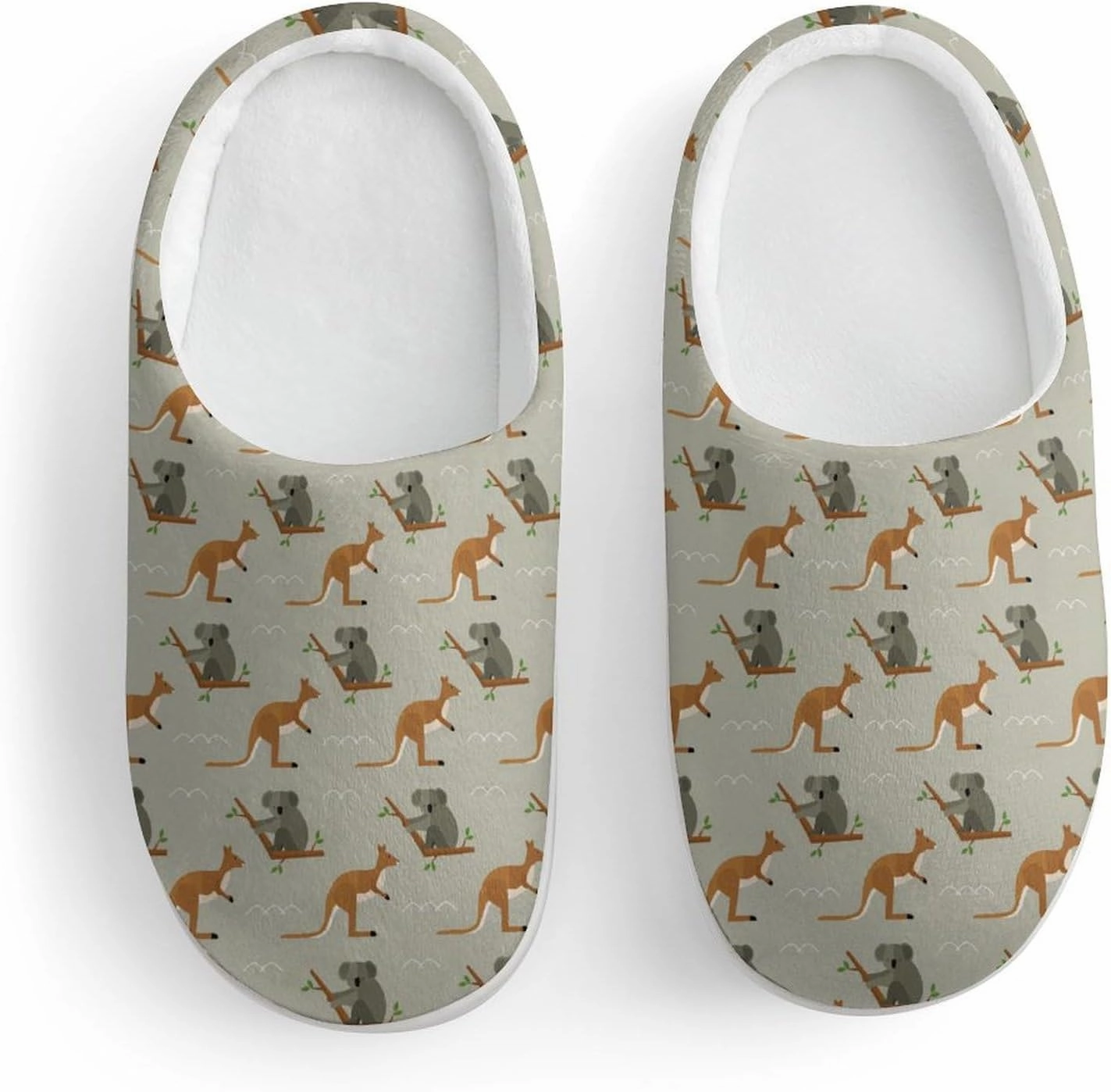 Koala in Tree And Kangaroo Australia Print Slippers for Boys Girls Home Cotton Slippers Non-Slip Warm Little Kids Slippers