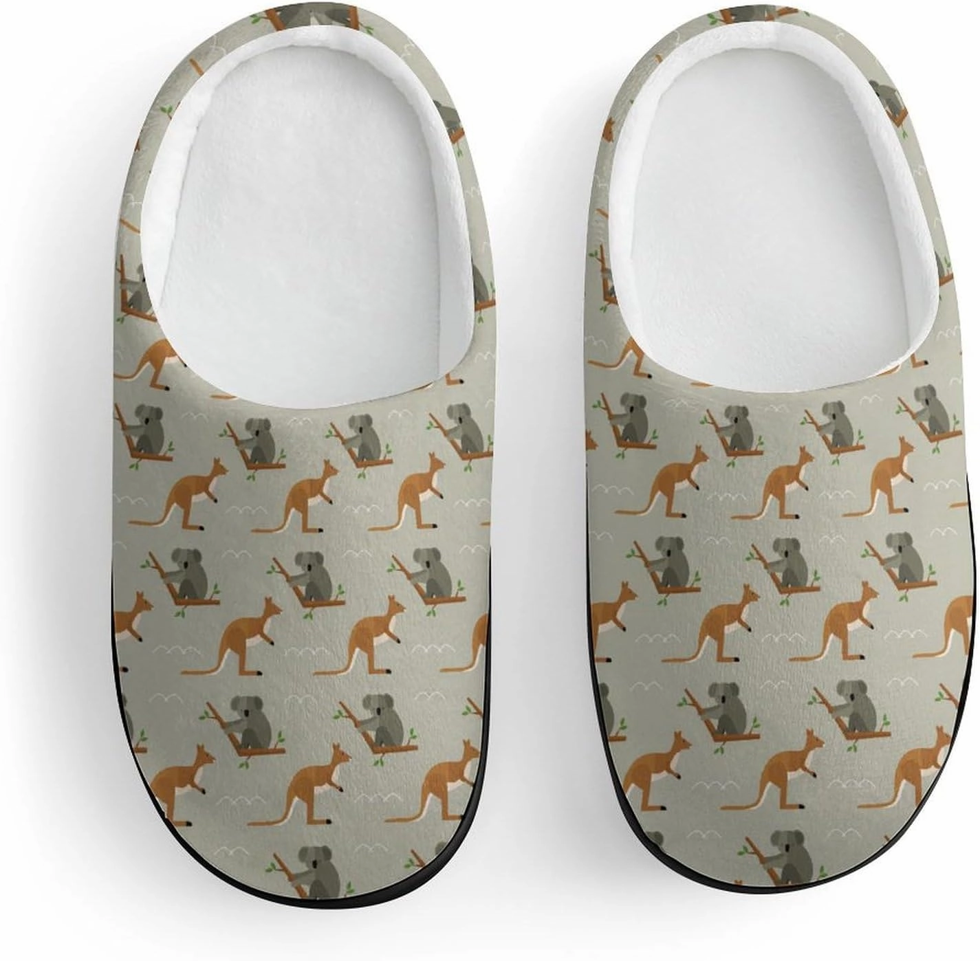 Koala in Tree And Kangaroo Australia Print Slippers for Boys Girls Home Cotton Slippers Non-Slip Warm Little Kids Slippers