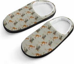 Koala in Tree And Kangaroo Australia Print Slippers for Boys Girls Home Cotton Slippers Non-Slip Warm Little Kids Slippers