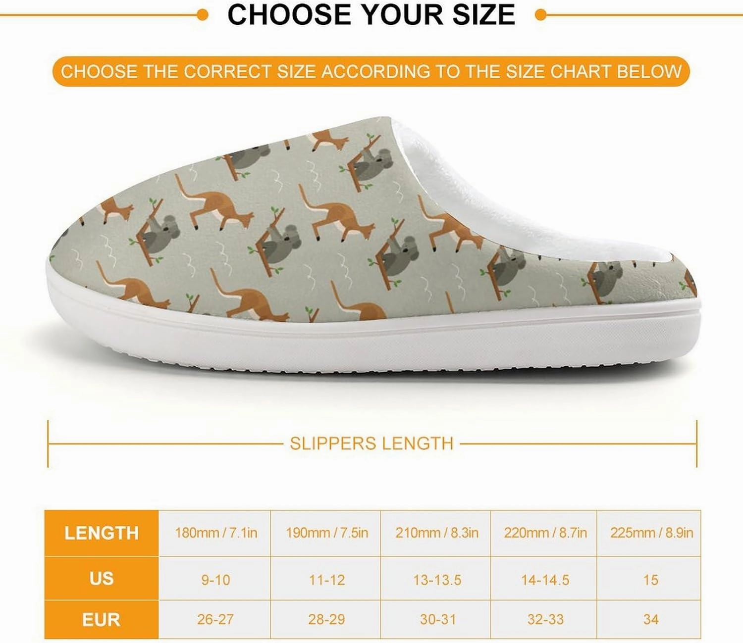 Koala in Tree And Kangaroo Australia Print Slippers for Boys Girls Home Cotton Slippers Non-Slip Warm Little Kids Slippers