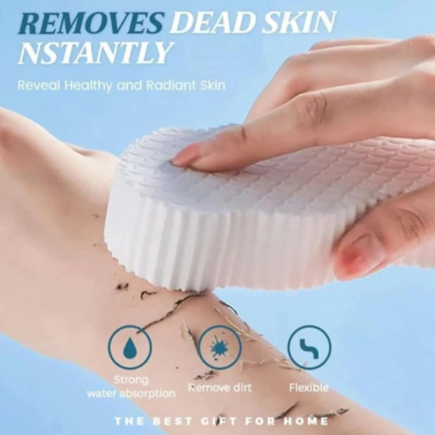 Korean Skin Scrubber Sponge, Korean Skin Scrubber Exfoliator, Super Soft Exfoliating Bath Sponge, Soft Exfoliating Bath Sponge, Magic Exfoliating Bath Sponge, Skin Friendly and Reusable (Mix-8Pcs)
