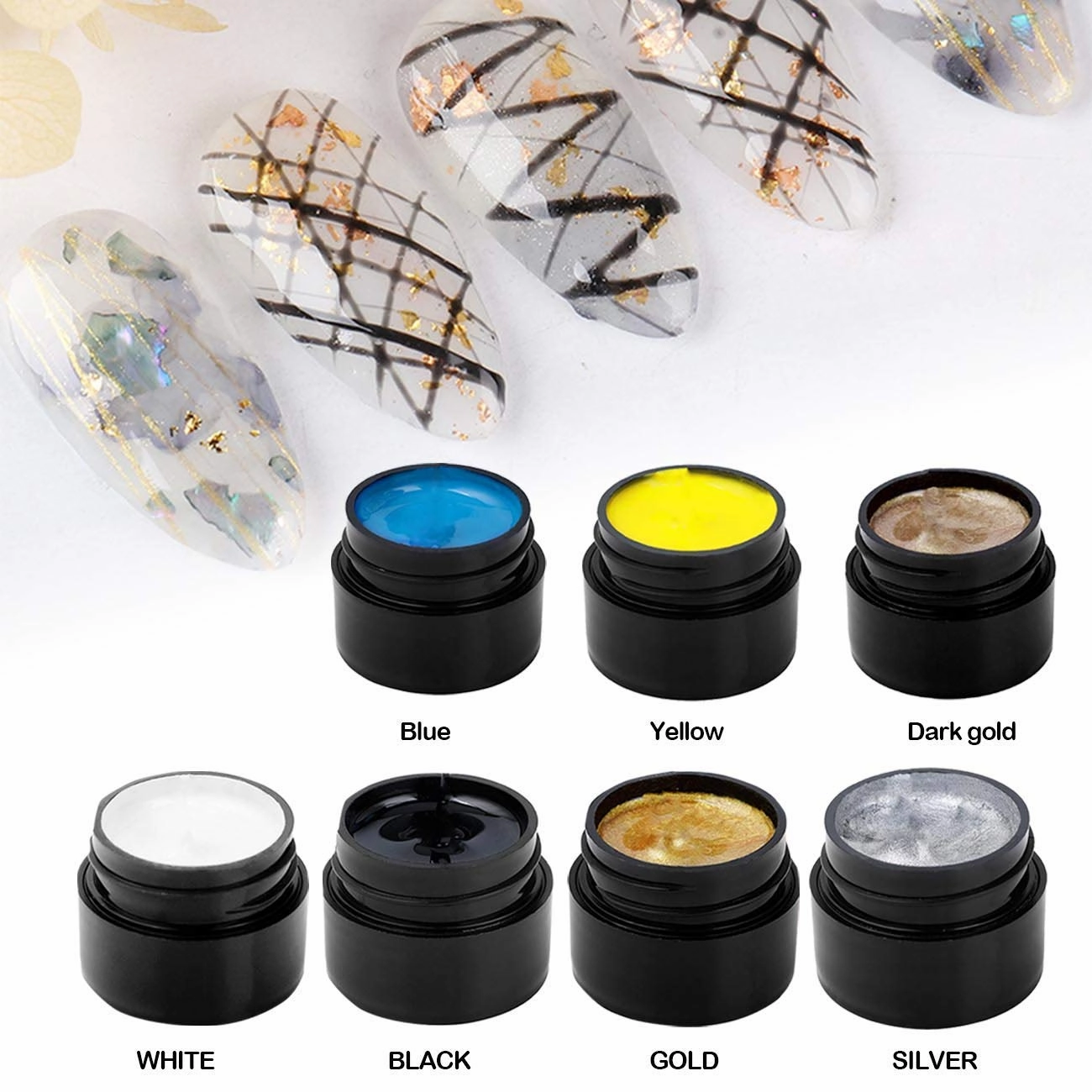 KWOLYKIM 15 Colors Luminous Spider Gel, UV Gel Nail Polish with 2 Nail Art Line Pen DIY Nail Art Drawing for Line Neon Fluorescent Effect Manicure for Halloween Party