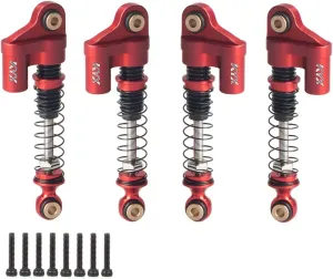 KYX Racing 37mm Metal Suspension Shock Absorber Upgrades Parts Accessories for 1/24 RC Crawler Car Axial SCX24 AXI90081 AXI00001 AXI00002 AXI00004 (4pcs), Red