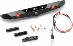 KYX Racing Alloy Rear Bumper w/LED Lights Upgrades Parts Accessories for 1/10 RC Crawler Car Axial SCX10 III AXI03007 SCX10.3