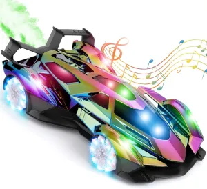 Lambo Remote Control Car for Boys 4-7,1:12 RC Car for Boys 8-12 with 360° Rotating, Lights, Music and Spray, 10-12km/h Colourful Lambo Racing Toys Gift for Kids Birthday.