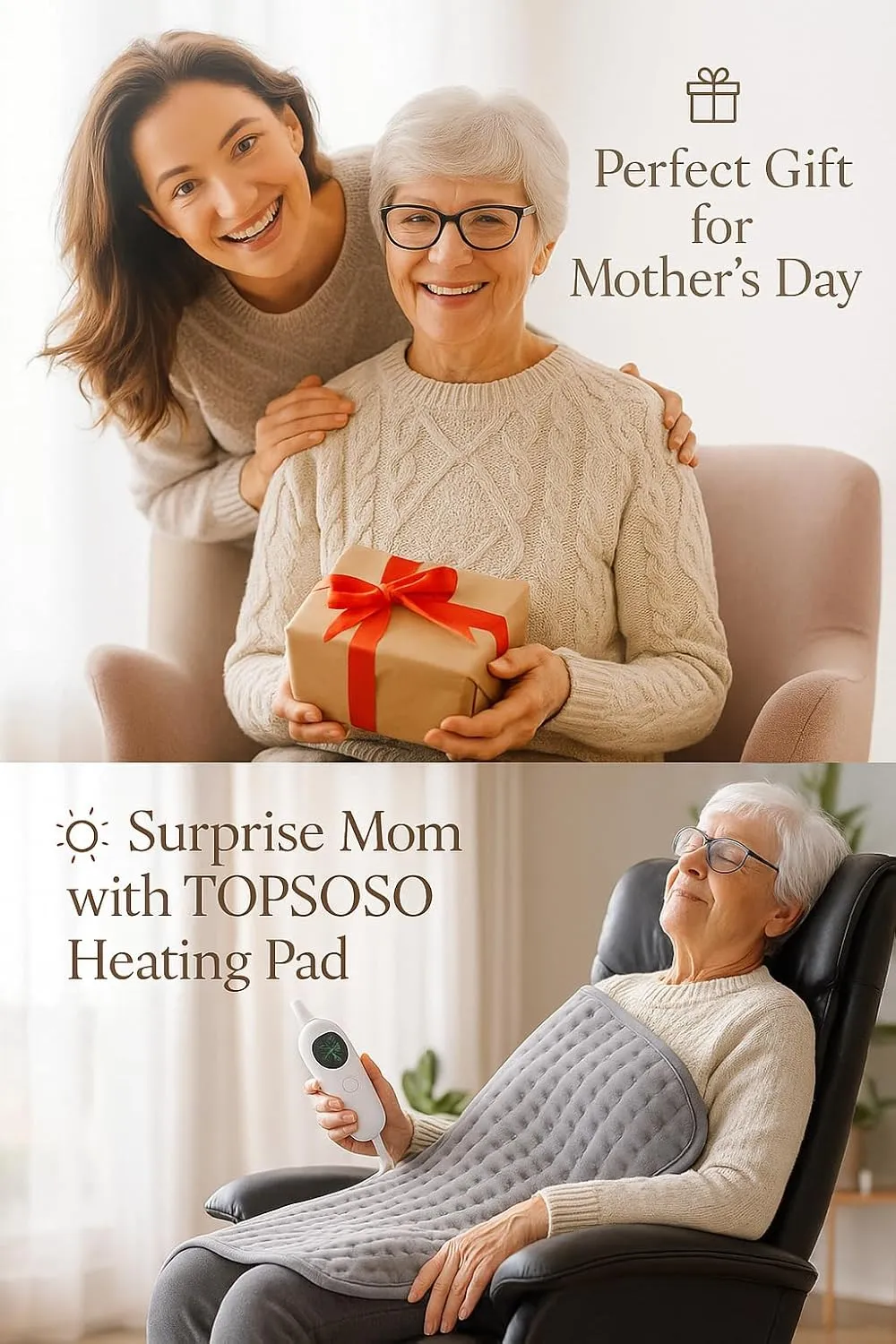 Large Heating Pad,TOPSOSO 20"x40" Extra Large Heating Pad for Back Pain Relief Electric Heating for Period Cramps Shoulders Pain Relief Moist/Dry Heat 10 Heat Setting Auto Shut Off (20"×40")