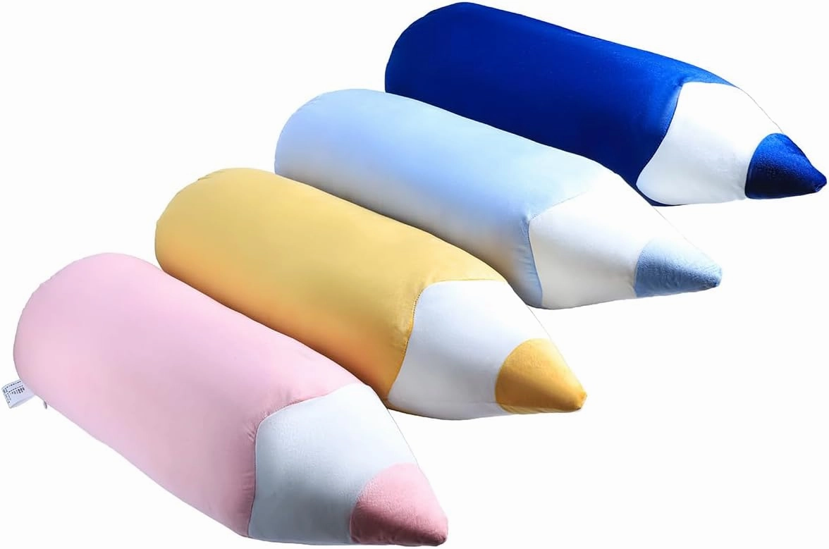 Large Creative Cute Pencil Plush Pillow Cushion, Men and Women Birthday Gifts. Gold-27 Inch