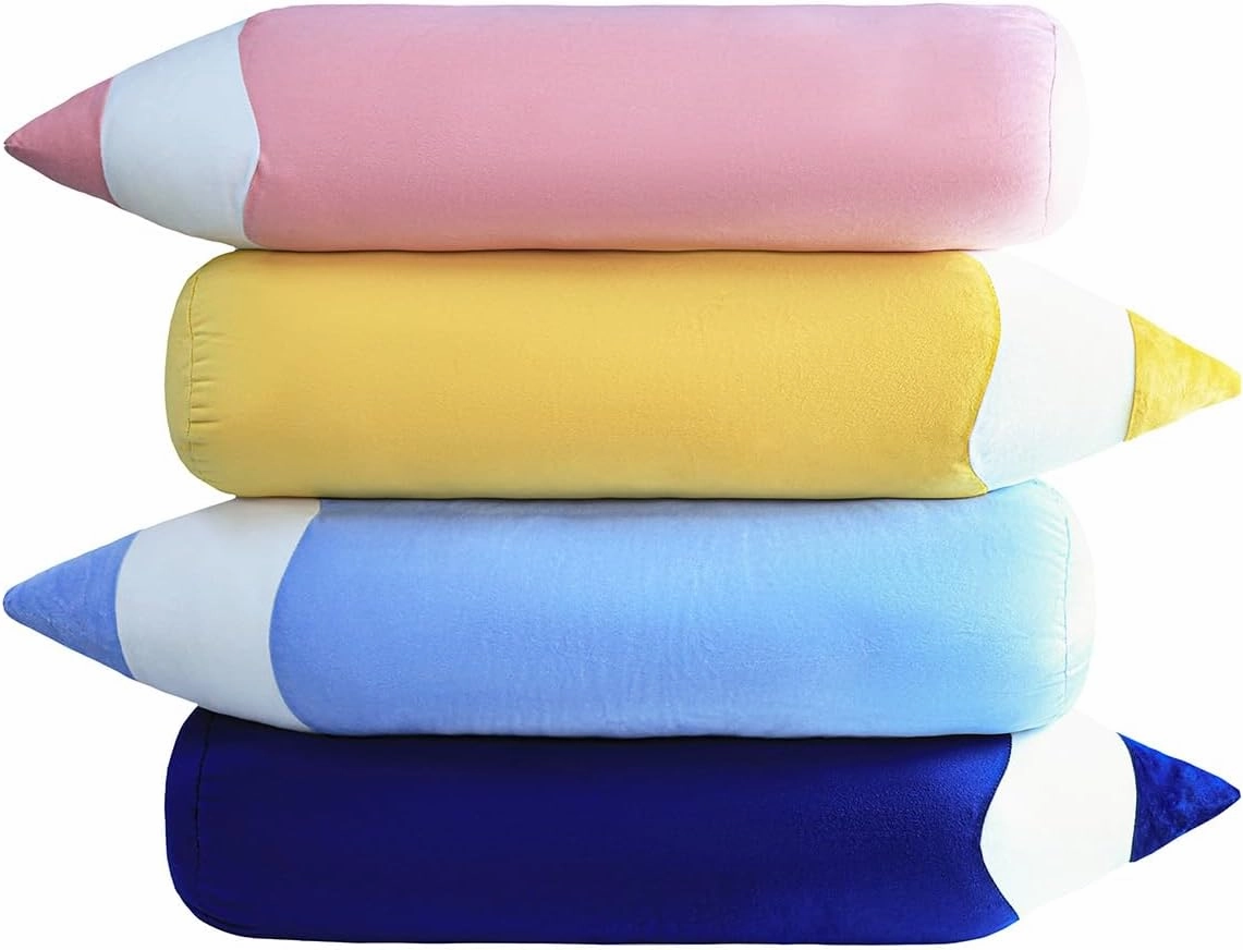 Large Creative Cute Pencil Plush Pillow Cushion, Men and Women Birthday Gifts. Gold-27 Inch