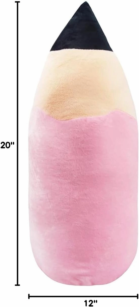 Large Creative Cute Pencil Plush Pillow Cushion, Men and Women Birthday Gifts. Light Pink-20 Inch