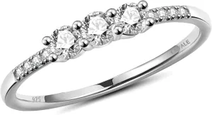 LAVALE Round Cut Moissanite Wedding Band for Women, Brilliant D Color VVS1 Clarity Classic Lab Created Diamond Solitaire Ring 18K White Yellow Rose Gold Vermeil 4 Claw Knife Edge Moissanite Rings