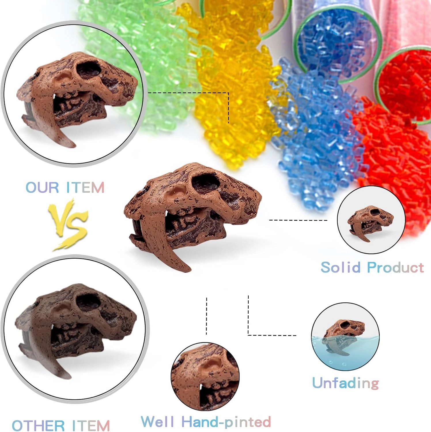 LC JoyCre Realistic Mini Mammal Skull Set Prehistoric Animals for Sandbox Toys Fake Dinosaur Bones for Kids Toys Dinosaur Bones for Kids to Dig Up
