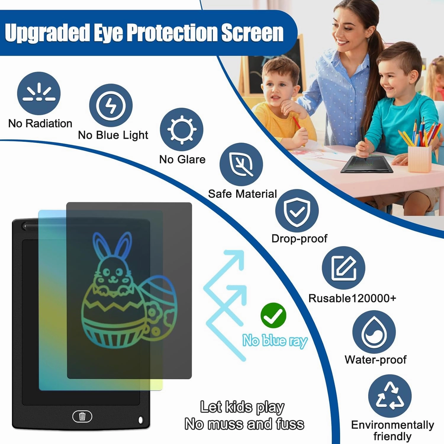 LCD Writing Tablet, 8.5" Reusable Doodle Board, LCD Writing Tablet for Kids Bulk 20 Pack Drawing Pad for Kids Writing Tablets for Classroom Kindergarten Preschool Learning Office