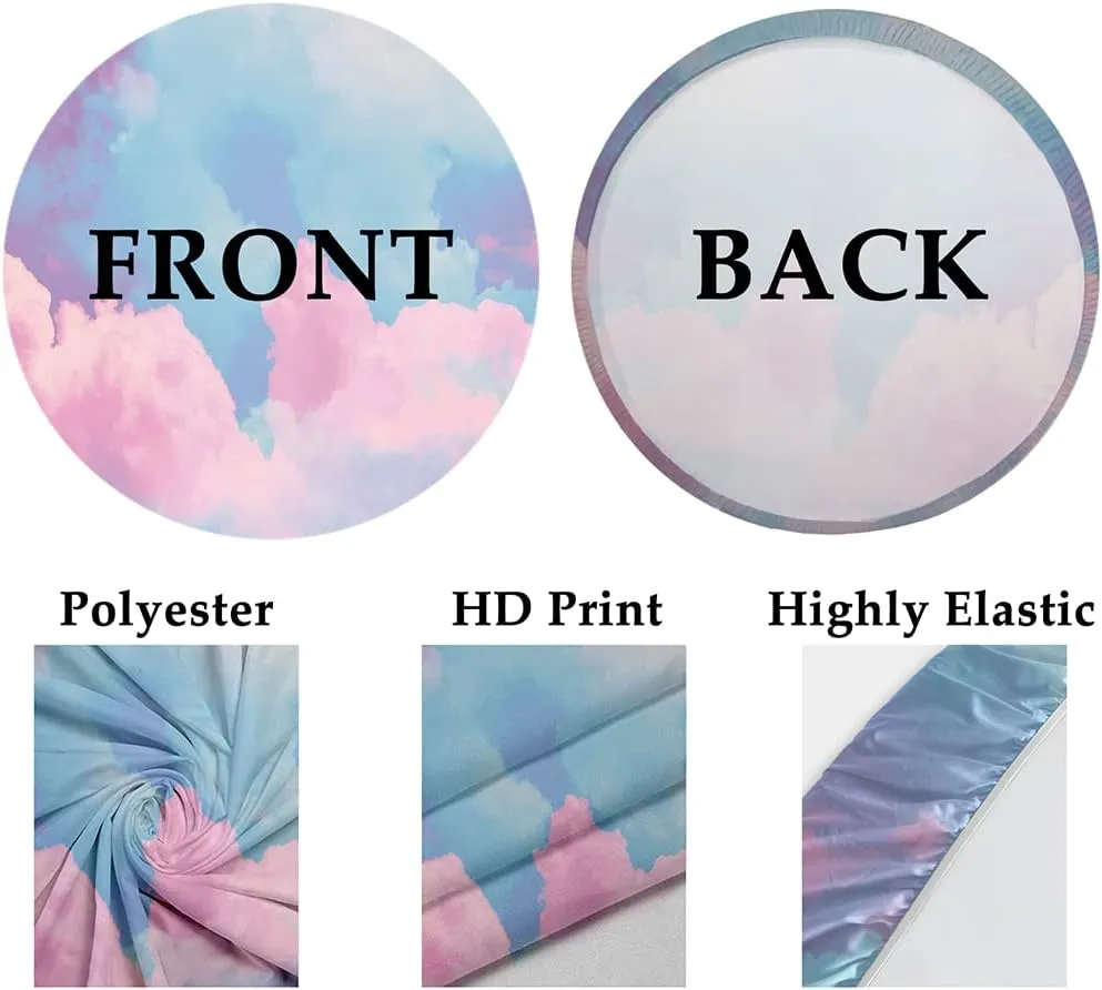 Leyiyi 7.2x7.2ft Wild One Round Backdrop Cover Jungle Safari Animals Circle Backdrop Stand Cover Tropical Leaves Forest Zoo Photography Background for Boys Birthday Party Baby Shower Cake Table Banner