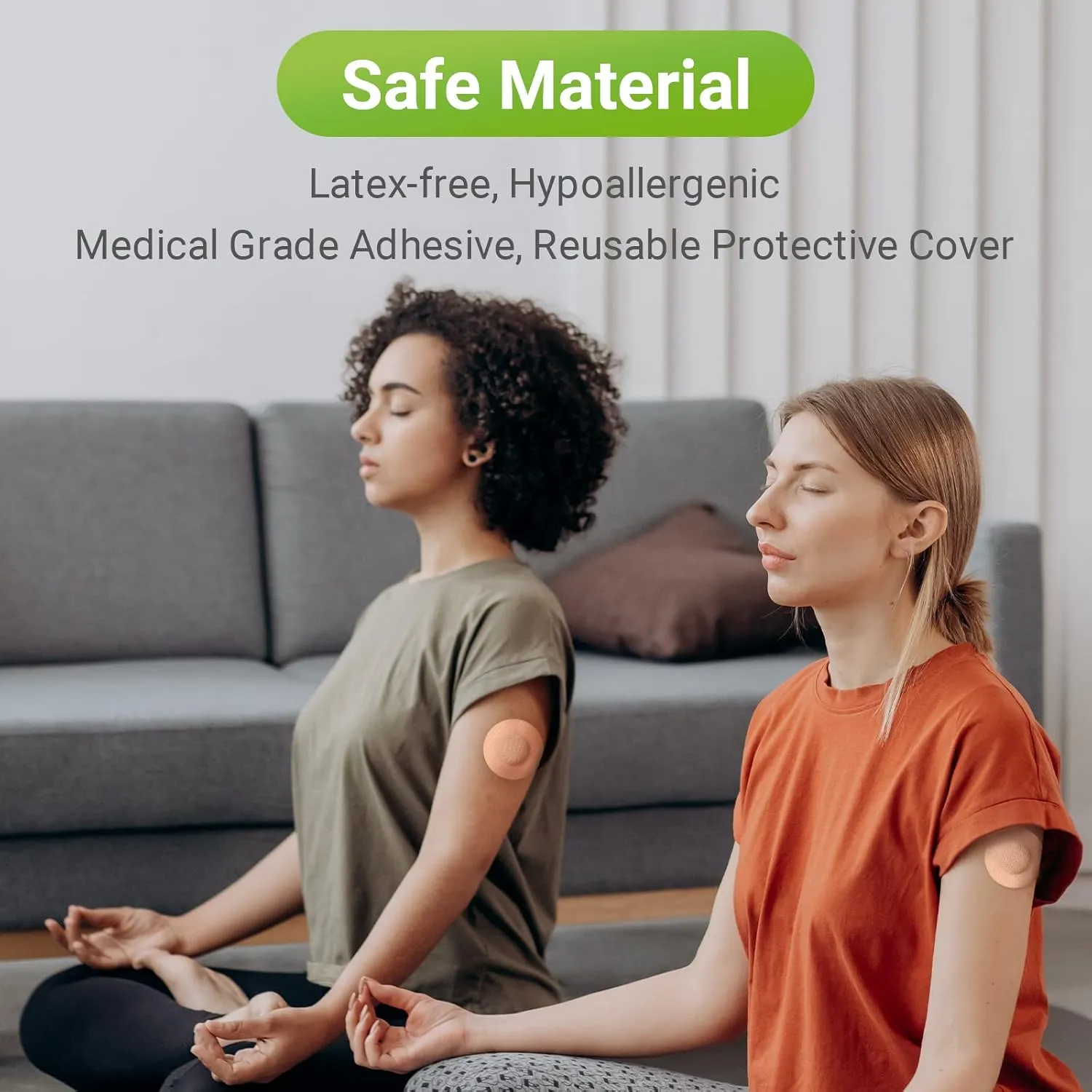 Libre 2 Sensor Covers, 25 Pack Freestyle Libre 2 & Lingo CGM Waterproof Patches, with Protective Hard Shell Cover, Against Bumps and Scratches, Breathable and Hypoallergenic(TAN)