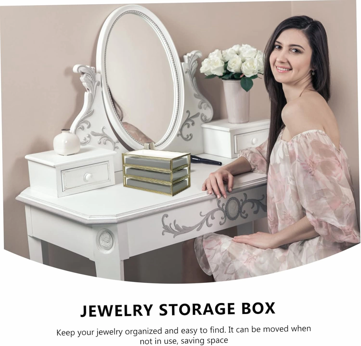 LIFKOME 1pc Transparent Three Jewelry Storage Box Jewelry Case for Necklaces Watches for Home Use for Women