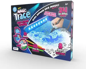 Light Bar Kids Learn to Draw Starter Pack | Creative Fun for Boys and Girls | 24 Traceable Pictures with Markers and Crayons | 8 Poster Images