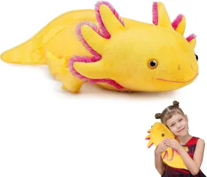 lilizzhoumax Axolotl Plush,18.9inch, Soft Yellow Axolotl Stuffed Animal,Cute Plush Toy,Lifelike Doll,Girls Stuff,Kids Birthday Gift,Home Decor