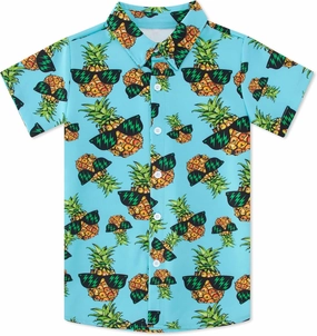 Little & Big Boy's Button Down Hawaiian Shirts Short Sleeve Cool Cartoon Print Dress Tops T-Shirt for Kids 7-14T…