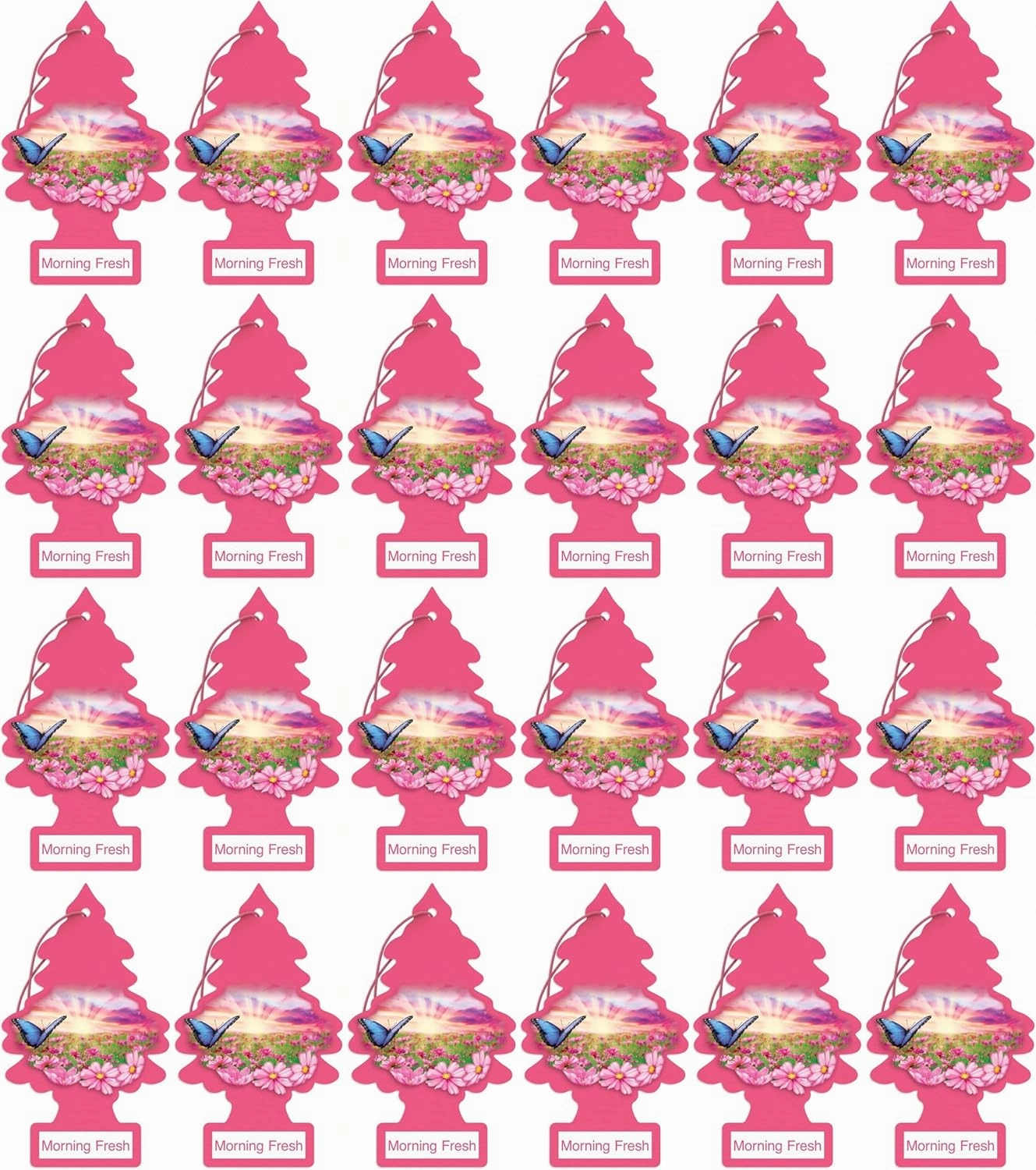LITTLE TREES Car Air Freshener | Hanging Paper Tree for Home or Car | Morning Fresh | 24 Pack