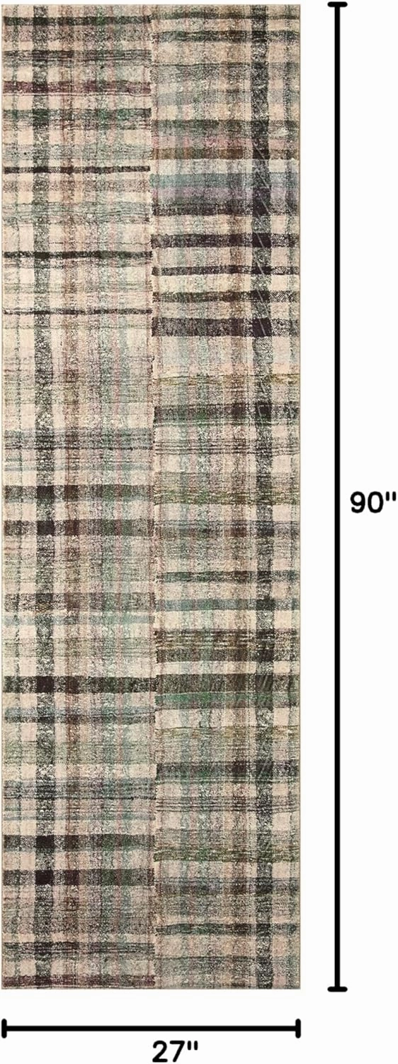 Loloi Chris Loves Julia Humphrey Collection HUM-03 Forest/Multi 2'-3'' x 7'-6'', .38" Pile Height, Runner Rug feat. CloudPile
