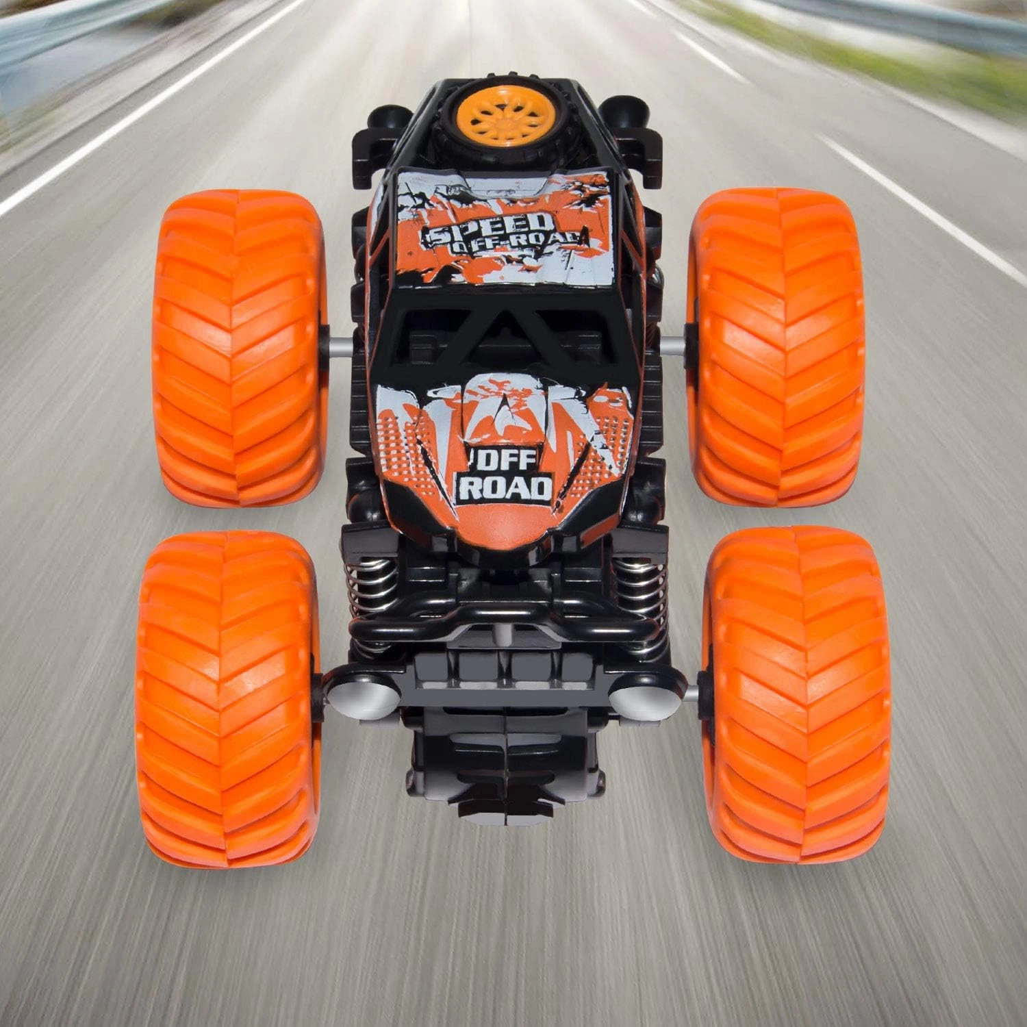 LONANDY 4 Pack Monster Truck Toys for Boys and Girls - Friction Powered Push and Go Toy Cars, Inertia Car Toy Set Stunt Toy Vehicles, Birthday Party Supplies for Toddlers Kids Ages 3 
