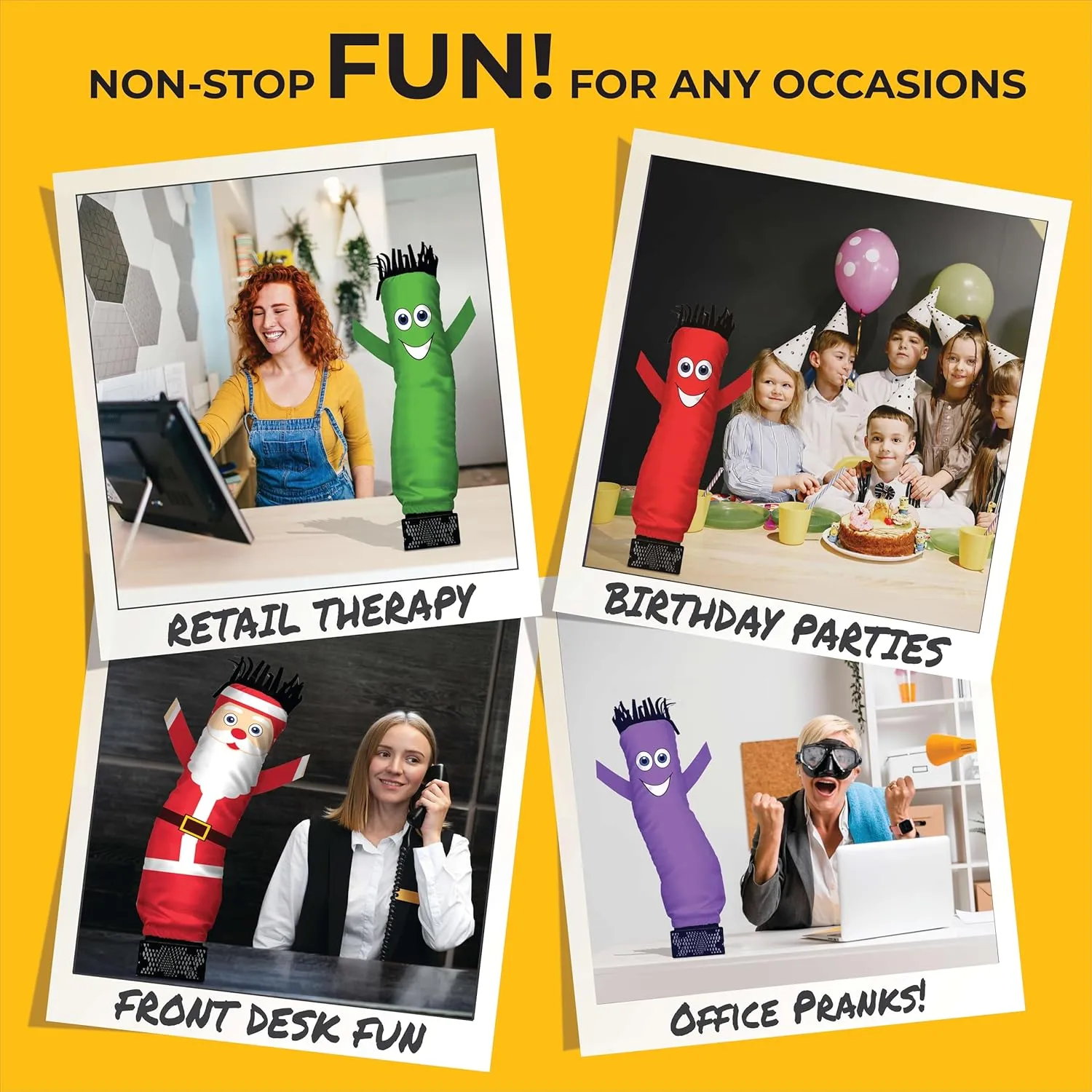 LookOurWay Air Dancers Mini Inflatable Tube Man Set - 29" Wacky Waving Inflatable Tube Guy with Blower for Desktop Advertising - Red