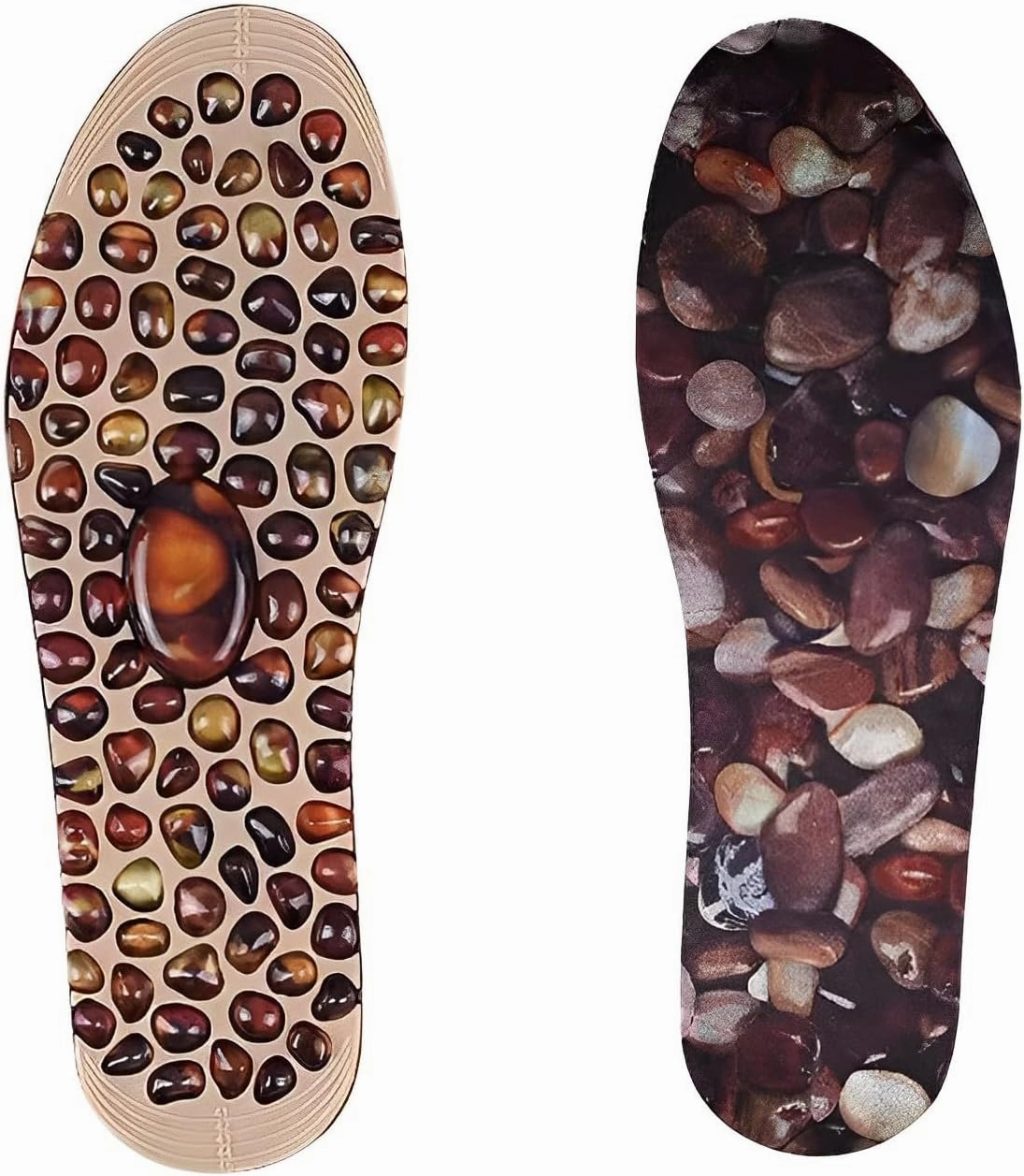 Lymphatic Two-Way Massage Foot Pad with Pebbles, Reflexology Shoe Inserts for Foot Massage, Pain Relief, and Improved Blood Circulation (41-45)