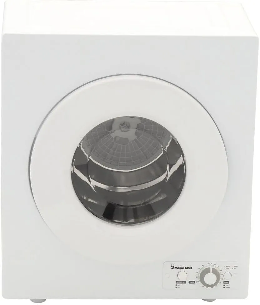 Magic Chef 2.6 Cu. Ft. Compact Electric Dryer, Portable Clothes Dryer is Perfect for Home or Apartment, White