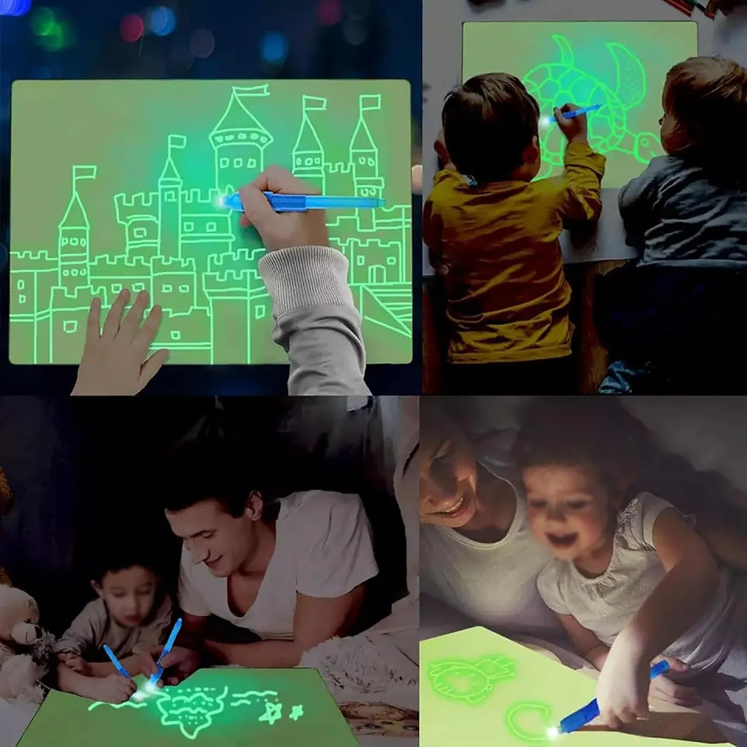 Magic LED Light Drawing Pad for Kids, Spiritual Magic LED Light Drawing Pad, Carroterr Magic LED Light Drawing Pad - Release The Creativity of Children, Spiritukal Magic LED Light Drawing Pad (A3)