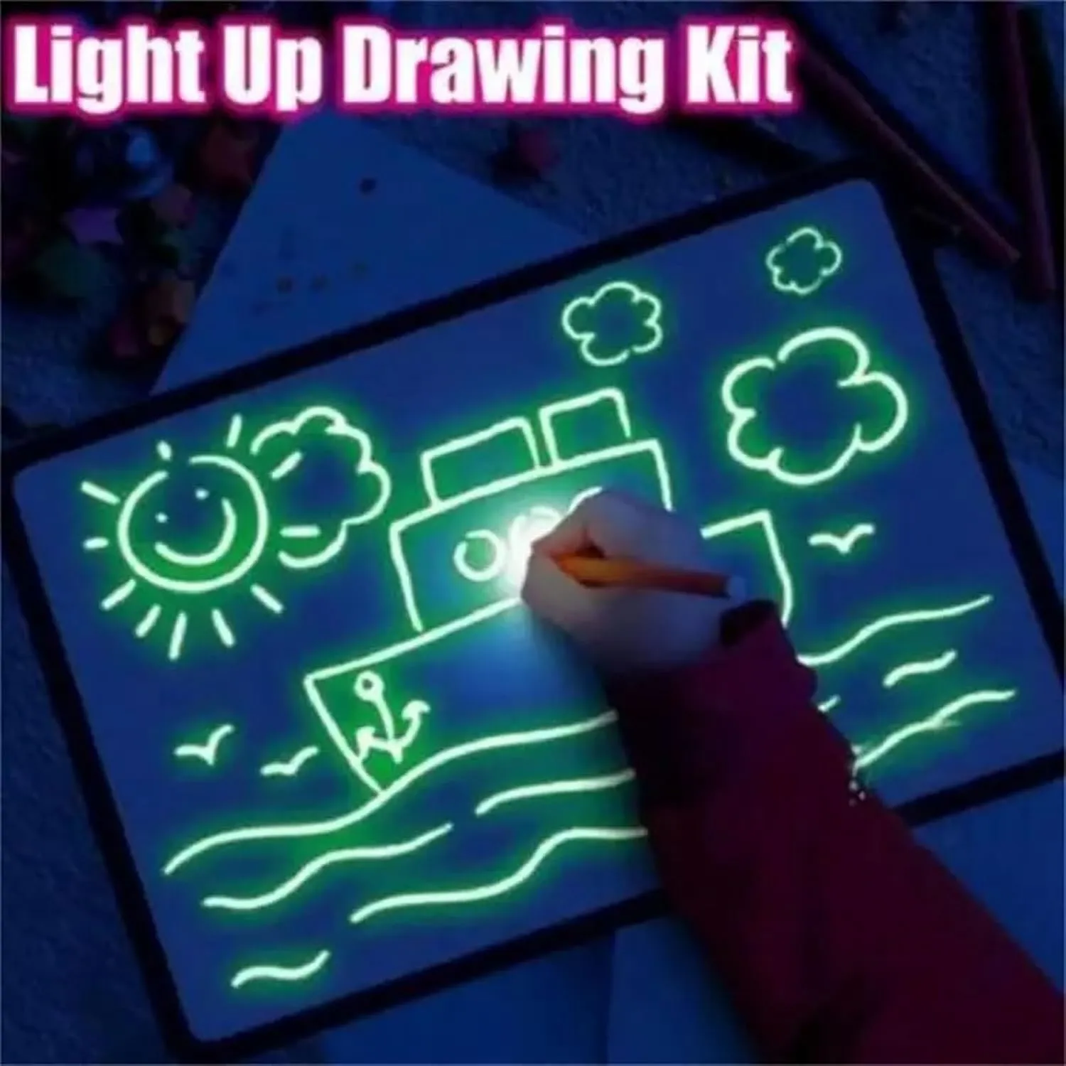 Magic LED Light Drawing Pad for Kids, Spiritual Magic LED Light Drawing Pad, Carroterr Magic LED Light Drawing Pad - Release The Creativity of Children, Spiritukal Magic LED Light Drawing Pad (A3)