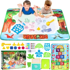 Magic Water Doodle Mat - 59''x39'' Large Kids Painting Toy with Pens, Neon Colors, Educational Gift for Ages 3-8 Boys Girls,Mat Doodle Board Writing Drawing Toys Holiday Christmas Birthday Gifts.